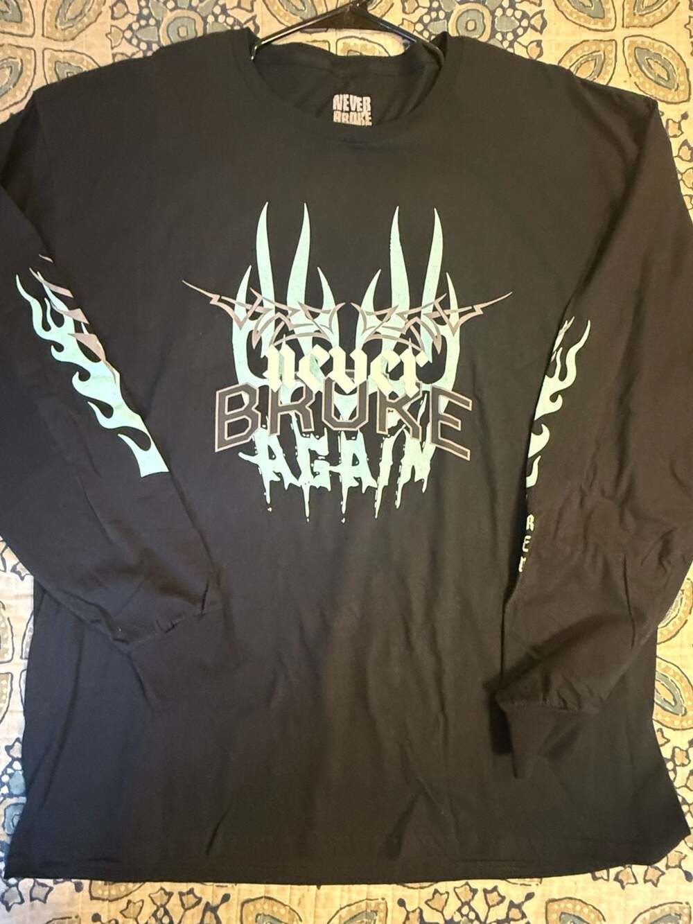 Never Broke Again 38 Baby Tribal Flame Long Sleeve Shirt XL